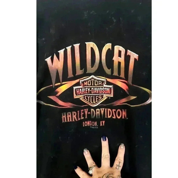 Harley Davidson Wild Cat t-shirt black stonewash %100‎ cotton mens extra large - Picture 5 of 6